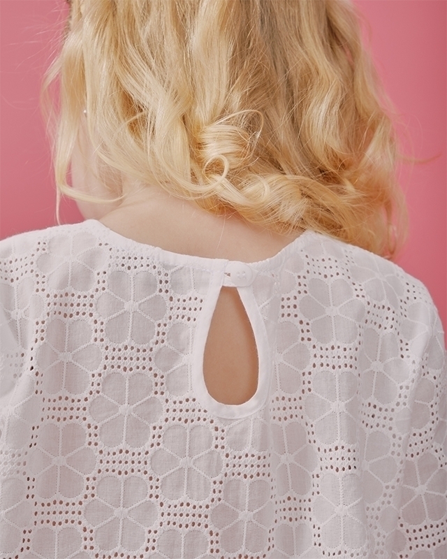 Блуза для девочки из шитья Белая Фото 5