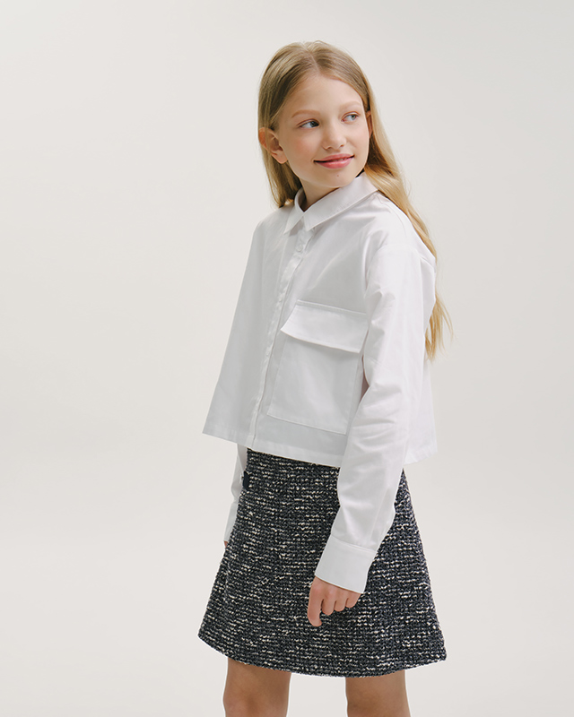 Блуза с длинным рукавом для девочки Экрю Фото 5