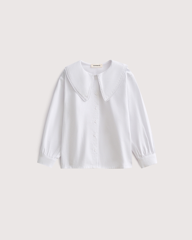 Блуза с длинным рукавом для девочки Белый Фото 8