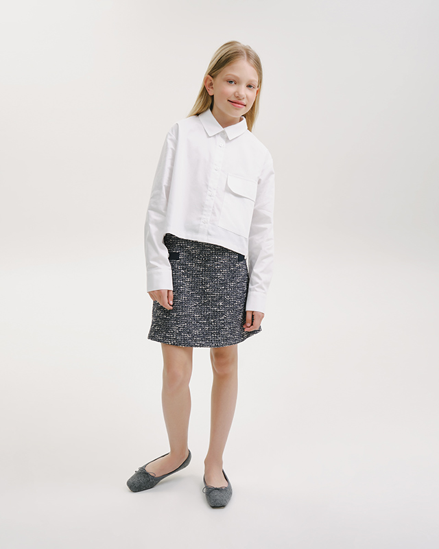 Блуза с длинным рукавом для девочки Экрю Фото 2